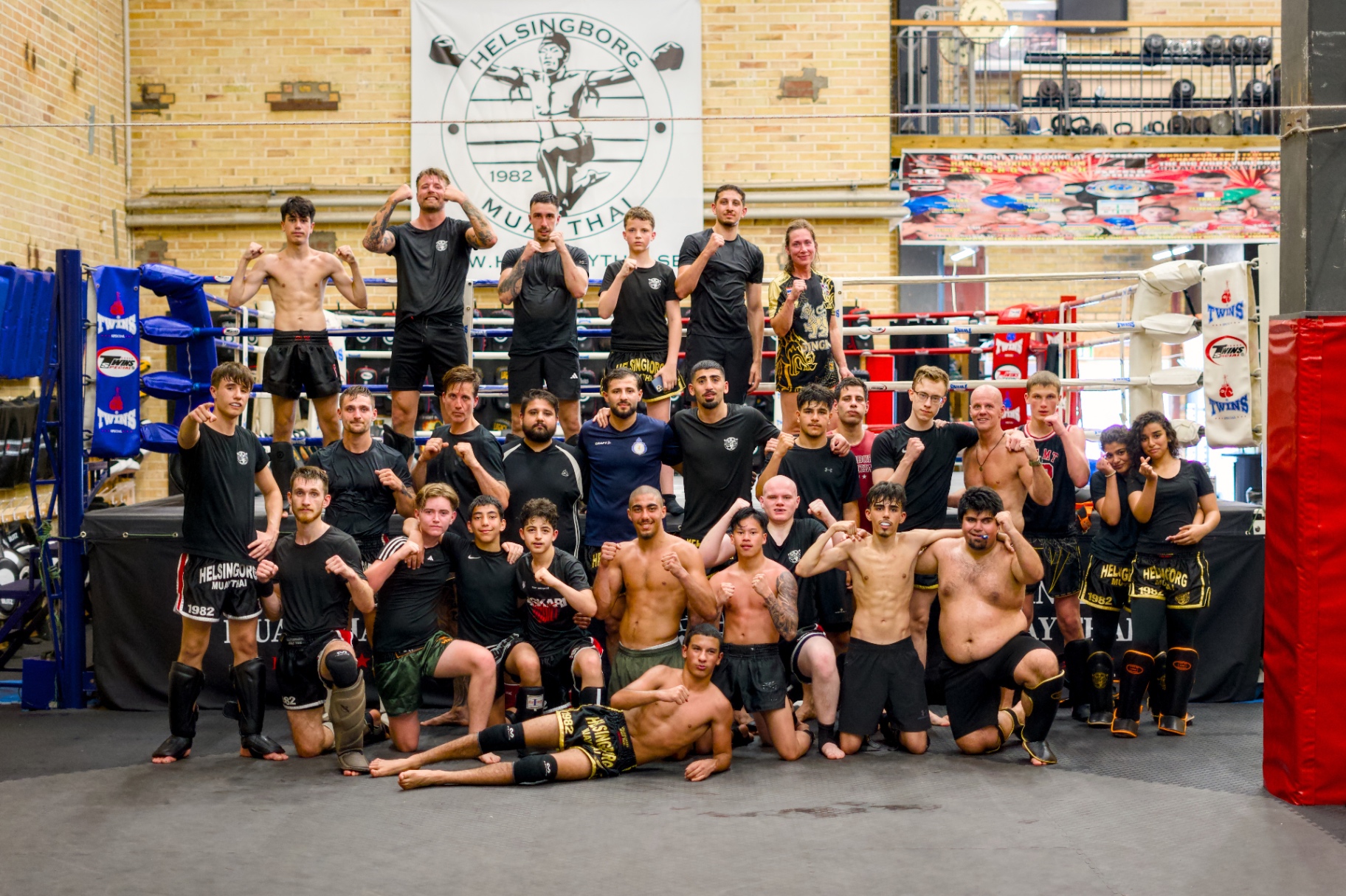 Group photo of the Helsingborg Muay Thai team