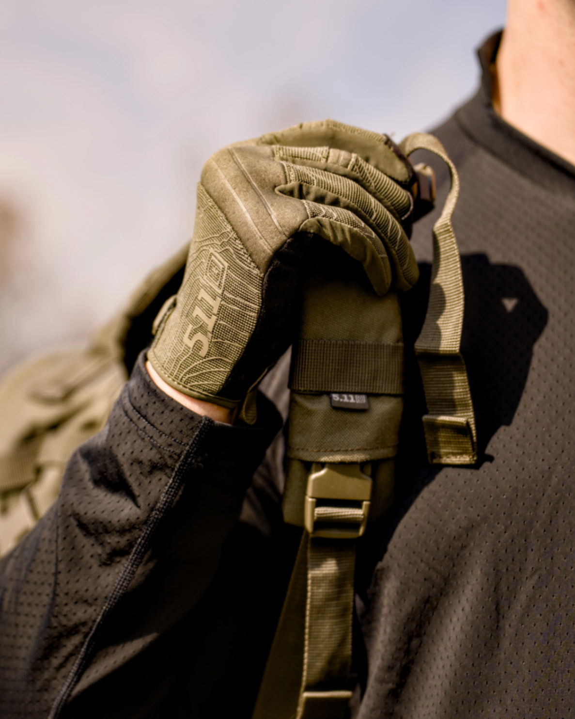 5.11 tactical strap detail with glove